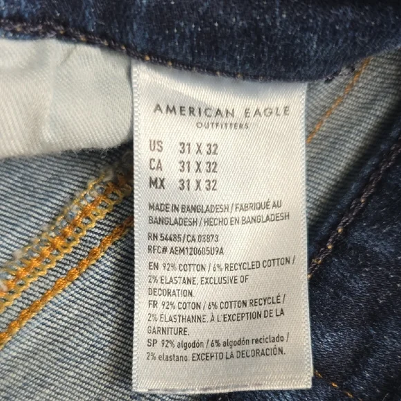 American Eagle Outfitters Men's Dark Blue Slim Straight Jeans - Picture 3 of 9